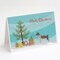 Caroline&#x27;s Treasures American Hairless Terrier Christmas Tree Greeting Cards and Envelopes Pack of 8
